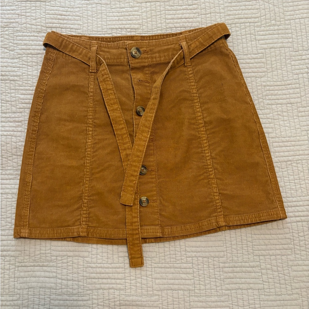 American Eagle Outfitters Tan Corduroy Mini Skirt - Picture 1 of 4